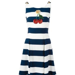 Dolce & Gabbana cherry patch striped dress
